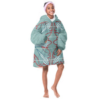 Turquoise Khotso Mojalefa Poone Kid Wearable Blanket Hoodie Basotho Khotso Blanket Inspired