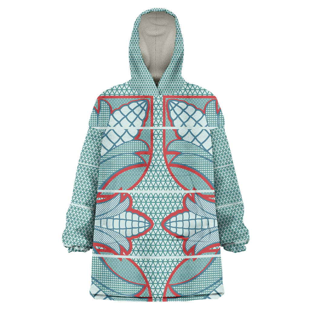 Turquoise Khotso Mojalefa Poone Kid Wearable Blanket Hoodie Basotho Khotso Blanket Inspired