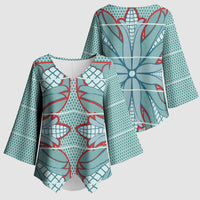 Turquoise Khotso Mojalefa Poone Kimono Sleeve Blouse Basotho Khotso Blanket Inspired
