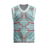 Turquoise Khotso Mojalefa Poone Christmas Knitted V-Neck Vest Basotho Khotso Blanket Inspired