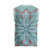 Turquoise Khotso Mojalefa Poone Christmas Knitted V-Neck Vest Basotho Khotso Blanket Inspired
