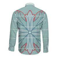 Turquoise Khotso Mojalefa Poone Long Sleeve Button Shirt Basotho Khotso Blanket Inspired