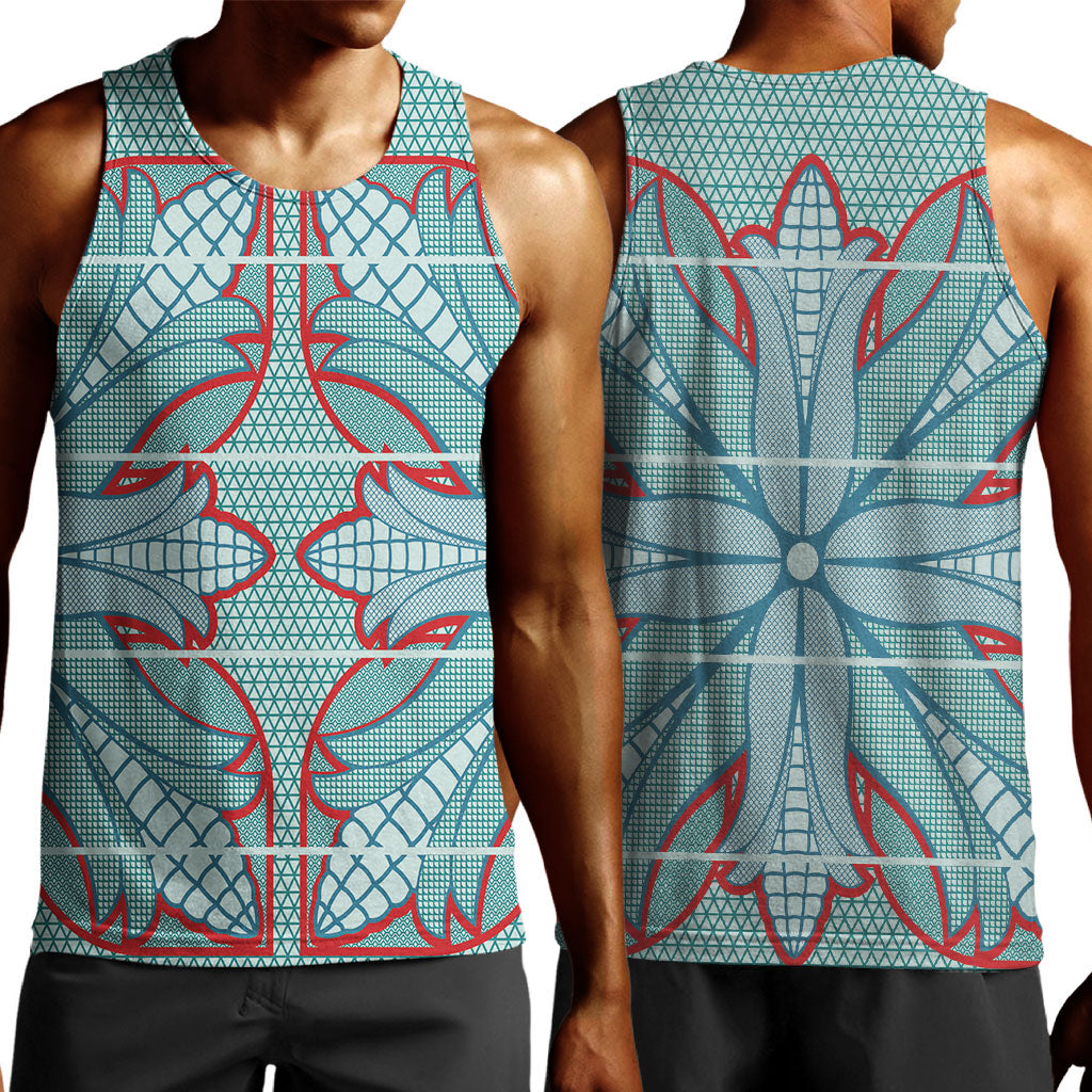 Turquoise Khotso Mojalefa Poone Men Tank Top Basotho Khotso Blanket Inspired
