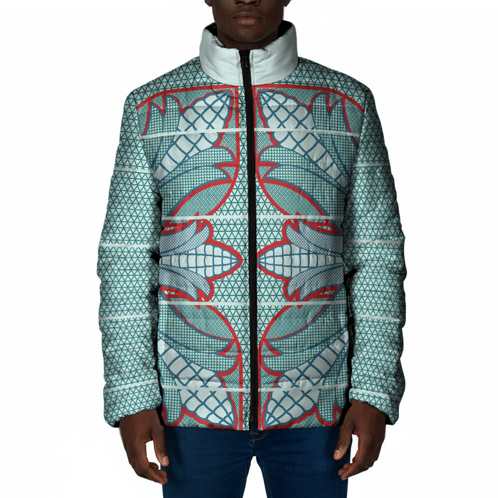 Turquoise Khotso Mojalefa Poone Padded Jacket Basotho Khotso Blanket Inspired