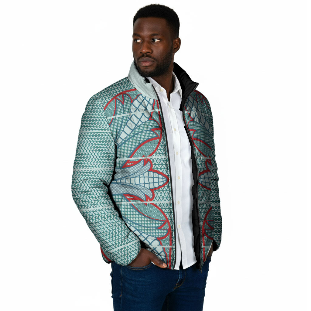 Turquoise Khotso Mojalefa Poone Padded Jacket Basotho Khotso Blanket Inspired