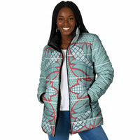 Turquoise Khotso Mojalefa Poone Padded Jacket Basotho Khotso Blanket Inspired