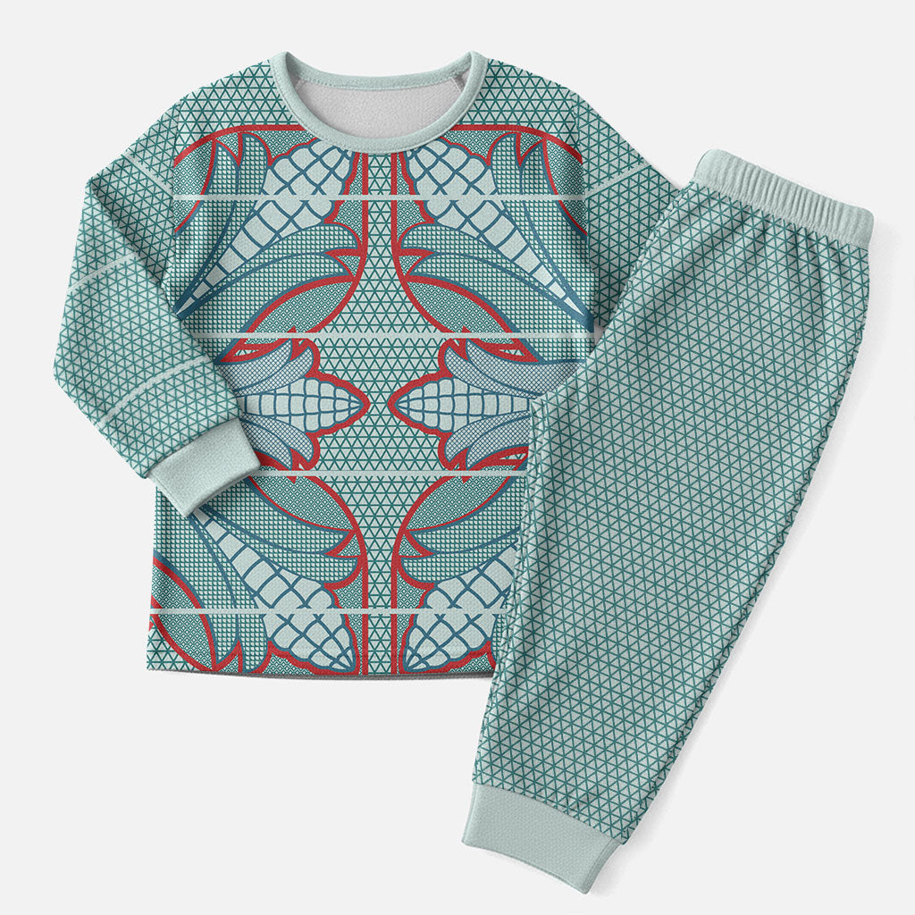 Turquoise Khotso Mojalefa Poone Christmas Pajama Set Basotho Khotso Blanket Inspired