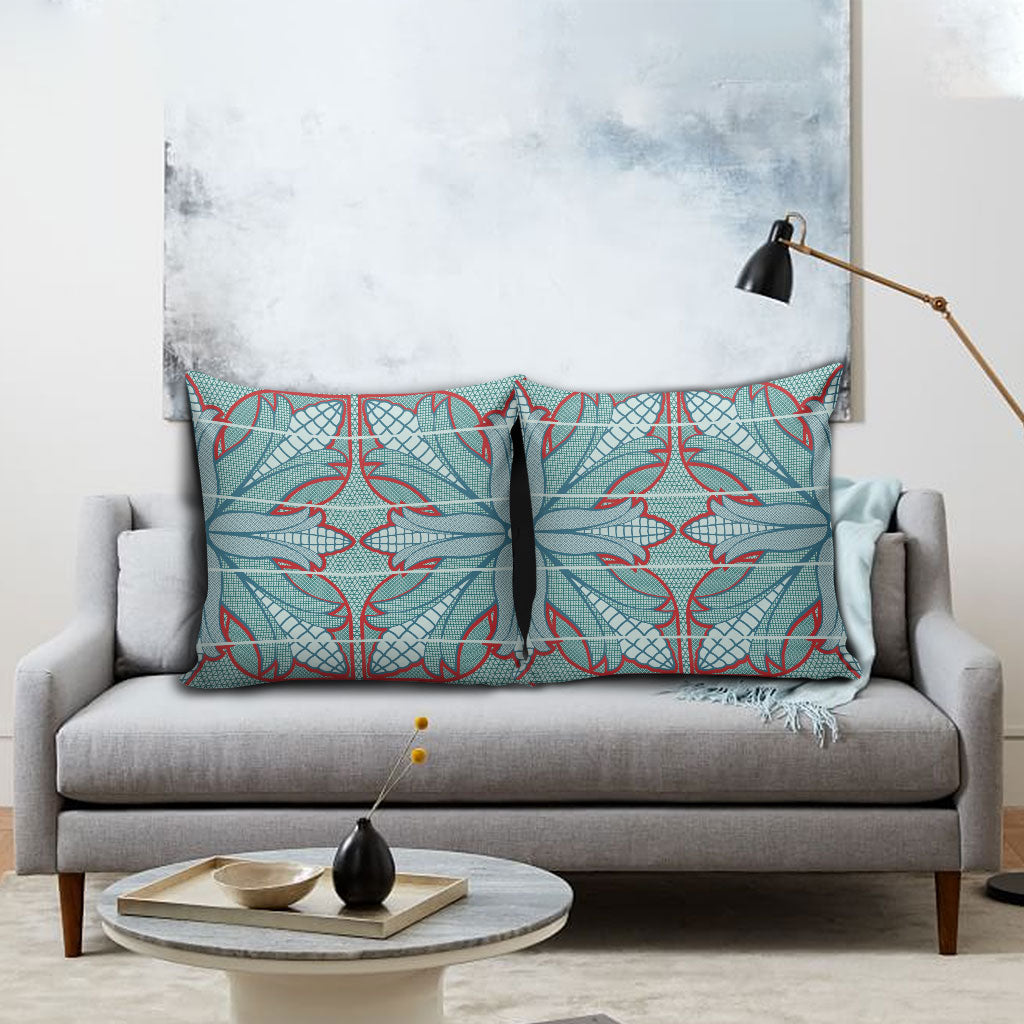 Turquoise Khotso Mojalefa Poone Pillow Cover Basotho Khotso Blanket Inspired