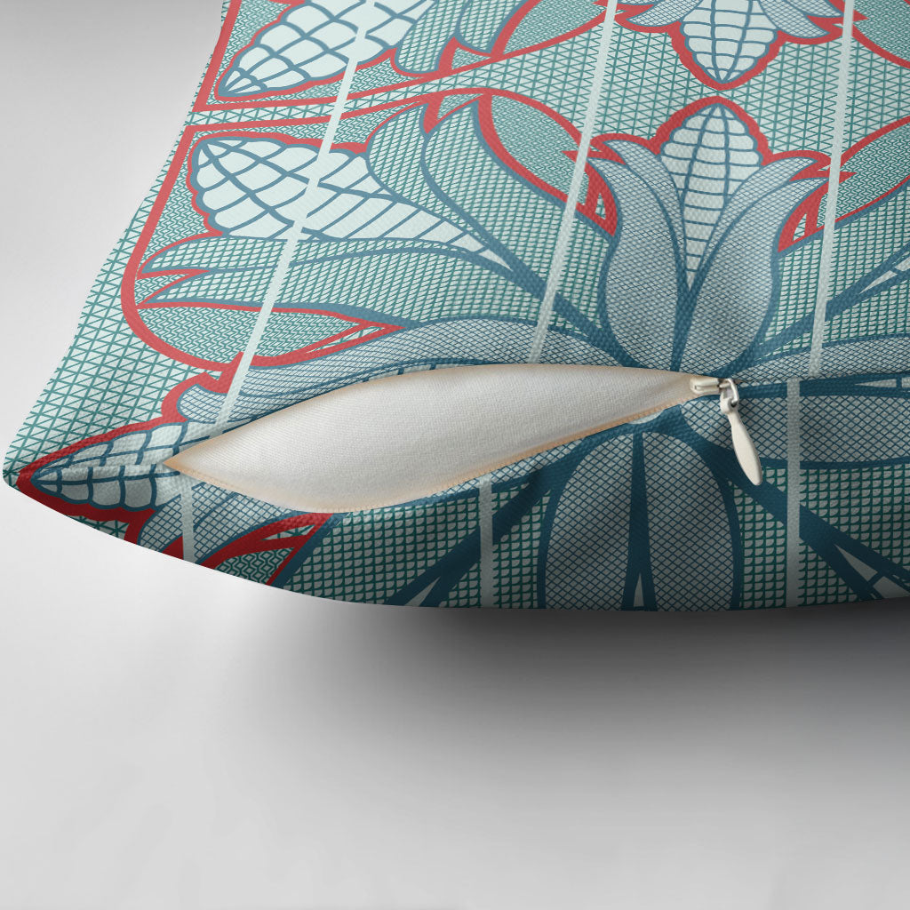 Turquoise Khotso Mojalefa Poone Pillow Cover Basotho Khotso Blanket Inspired
