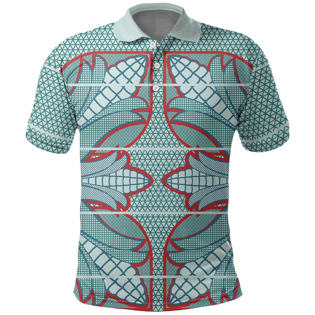 Turquoise Khotso Mojalefa Poone Polo Shirt Basotho Khotso Blanket Inspired