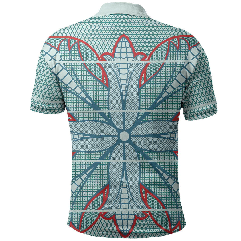 Turquoise Khotso Mojalefa Poone Polo Shirt Basotho Khotso Blanket Inspired