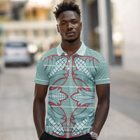 Turquoise Khotso Mojalefa Poone Polo Shirt Basotho Khotso Blanket Inspired