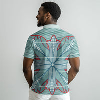 Turquoise Khotso Mojalefa Poone Polo Shirt Basotho Khotso Blanket Inspired