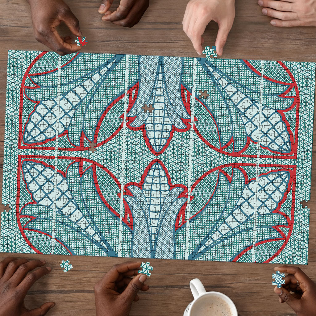Turquoise Khotso Mojalefa Poone Puzzle Basotho Khotso Blanket Inspired