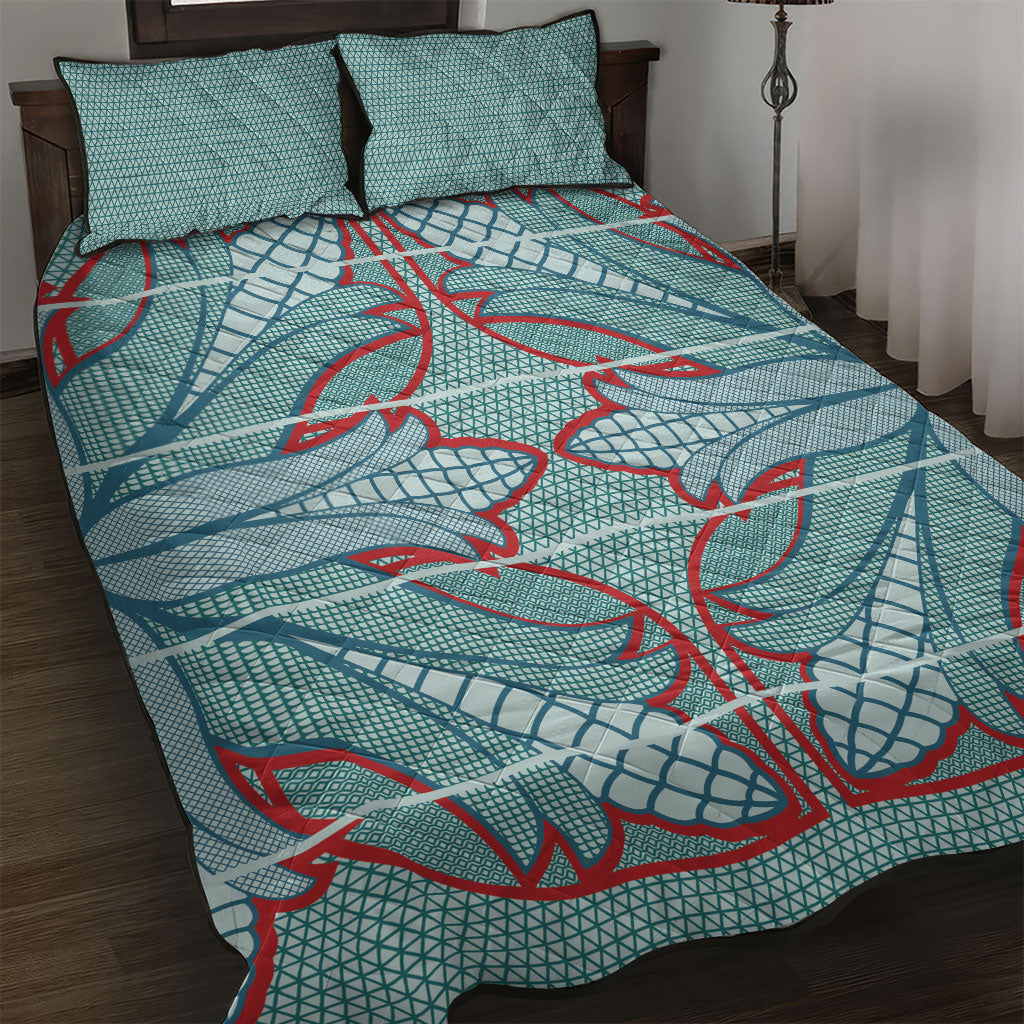 Turquoise Khotso Mojalefa Poone Quilt Bed Set Basotho Khotso Blanket Inspired