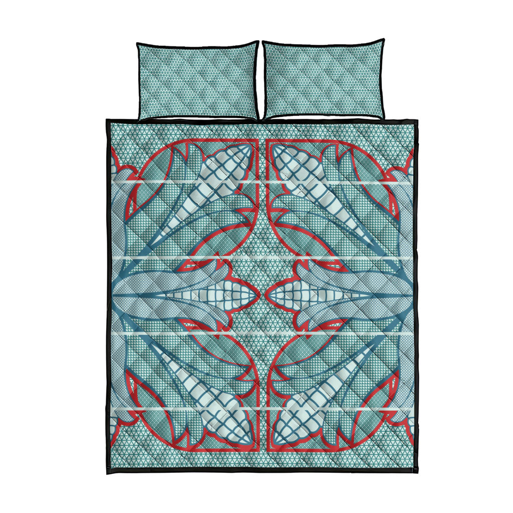 Turquoise Khotso Mojalefa Poone Quilt Bed Set Basotho Khotso Blanket Inspired