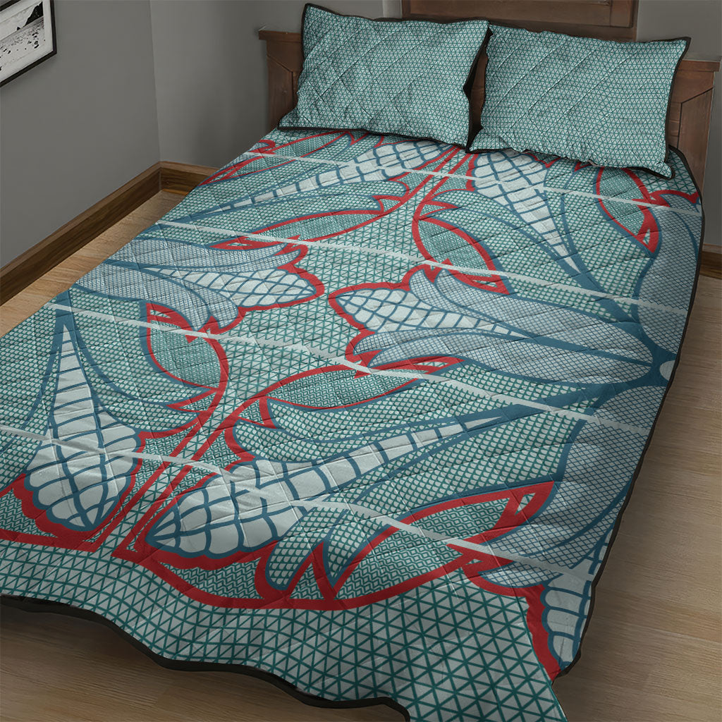 Turquoise Khotso Mojalefa Poone Quilt Bed Set Basotho Khotso Blanket Inspired