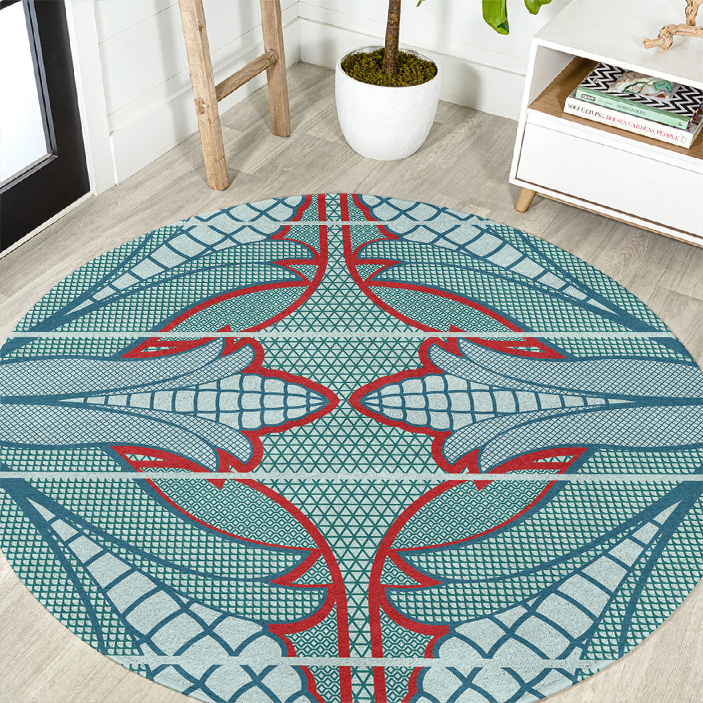 Turquoise Khotso Mojalefa Poone Round Carpet Basotho Khotso Blanket Inspired
