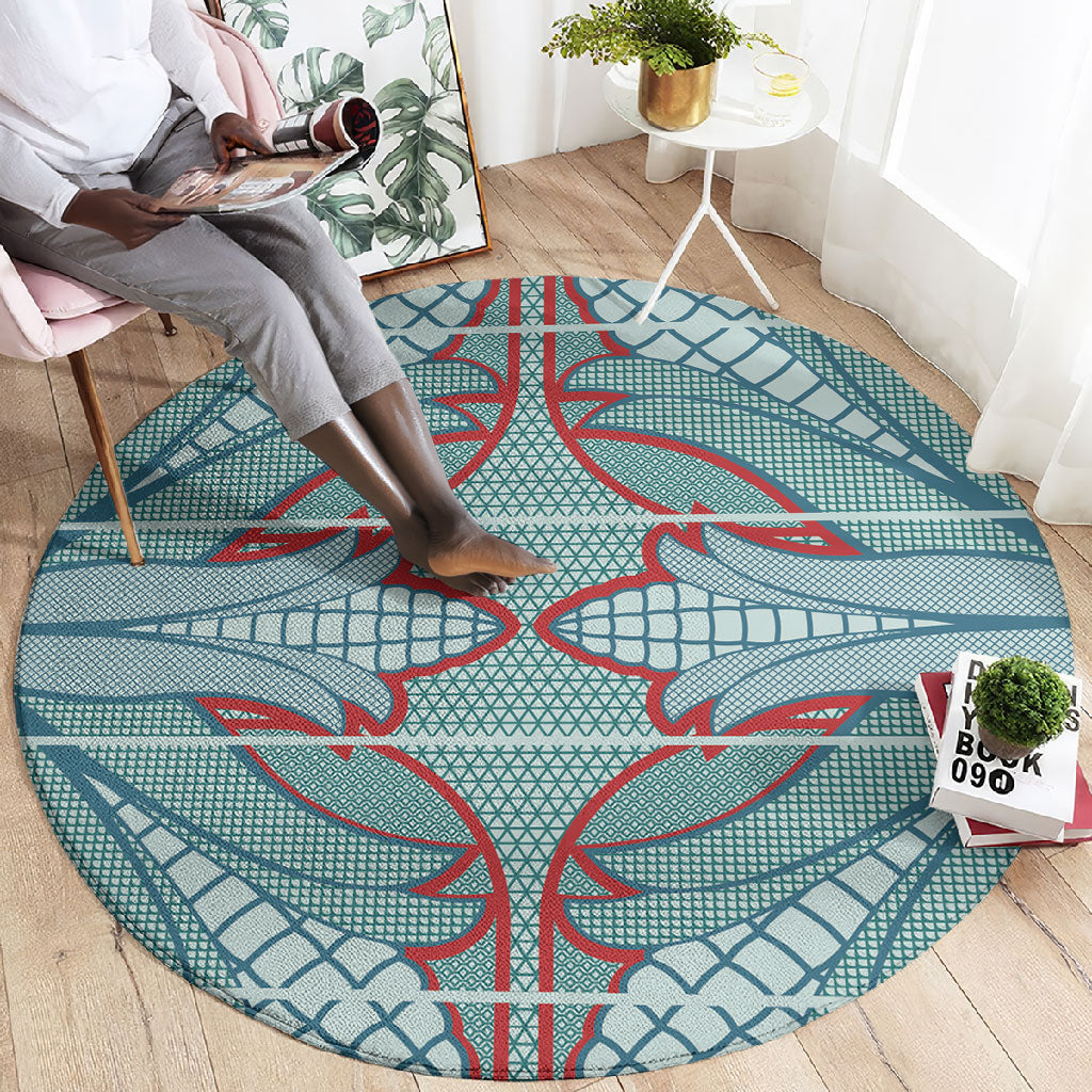 Turquoise Khotso Mojalefa Poone Round Carpet Basotho Khotso Blanket Inspired