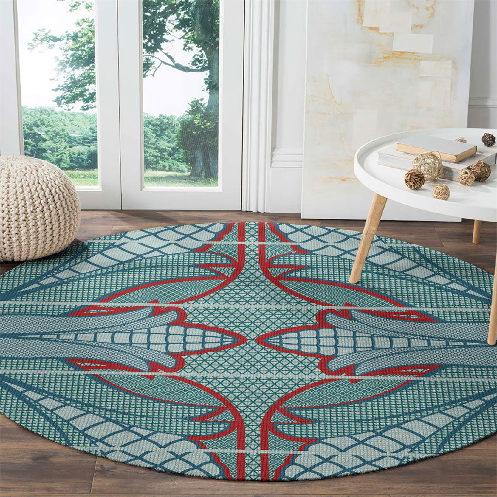 Turquoise Khotso Mojalefa Poone Round Carpet Basotho Khotso Blanket Inspired