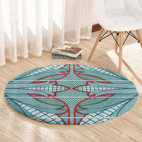 Turquoise Khotso Mojalefa Poone Round Carpet Basotho Khotso Blanket Inspired