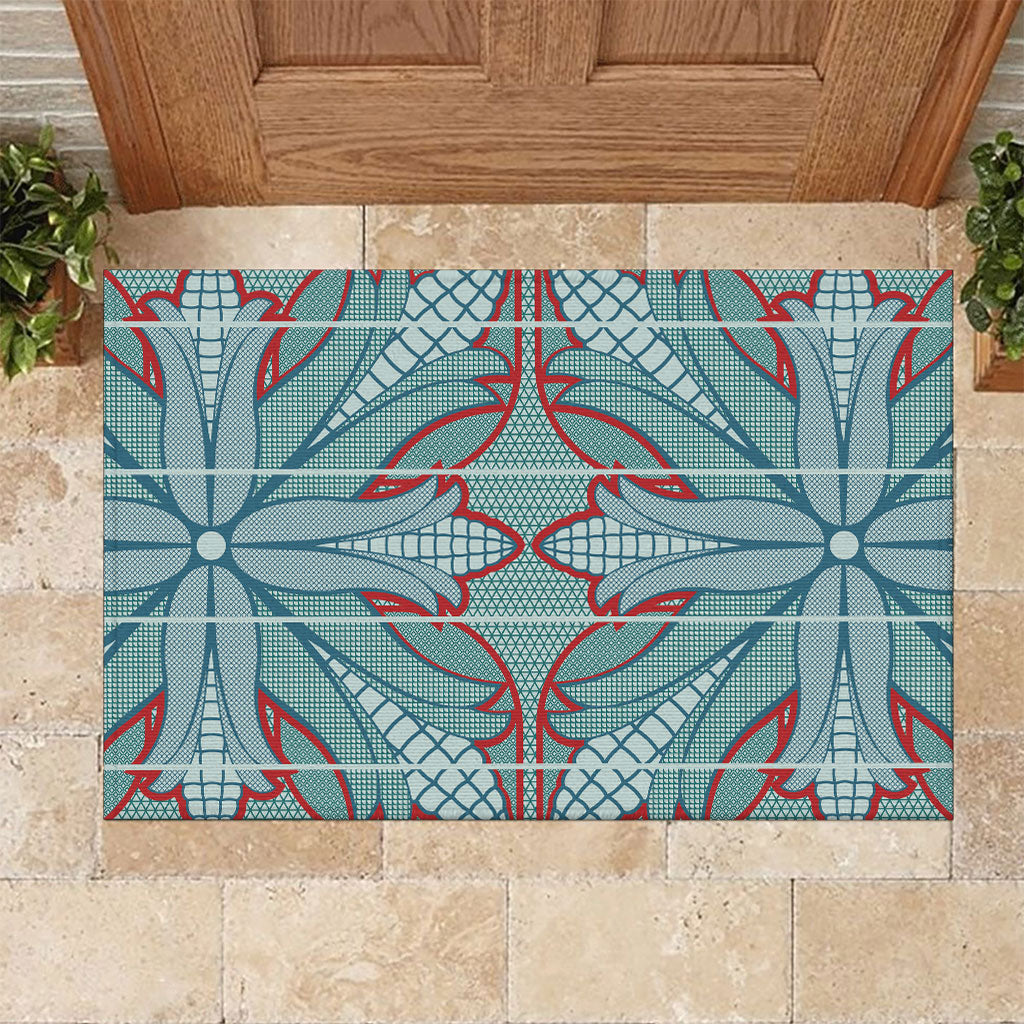 Turquoise Khotso Mojalefa Poone Rubber Doormat Basotho Khotso Blanket Inspired