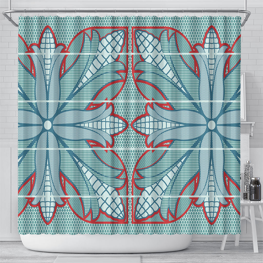 Turquoise Khotso Mojalefa Poone Shower Curtain Basotho Khotso Blanket Inspired