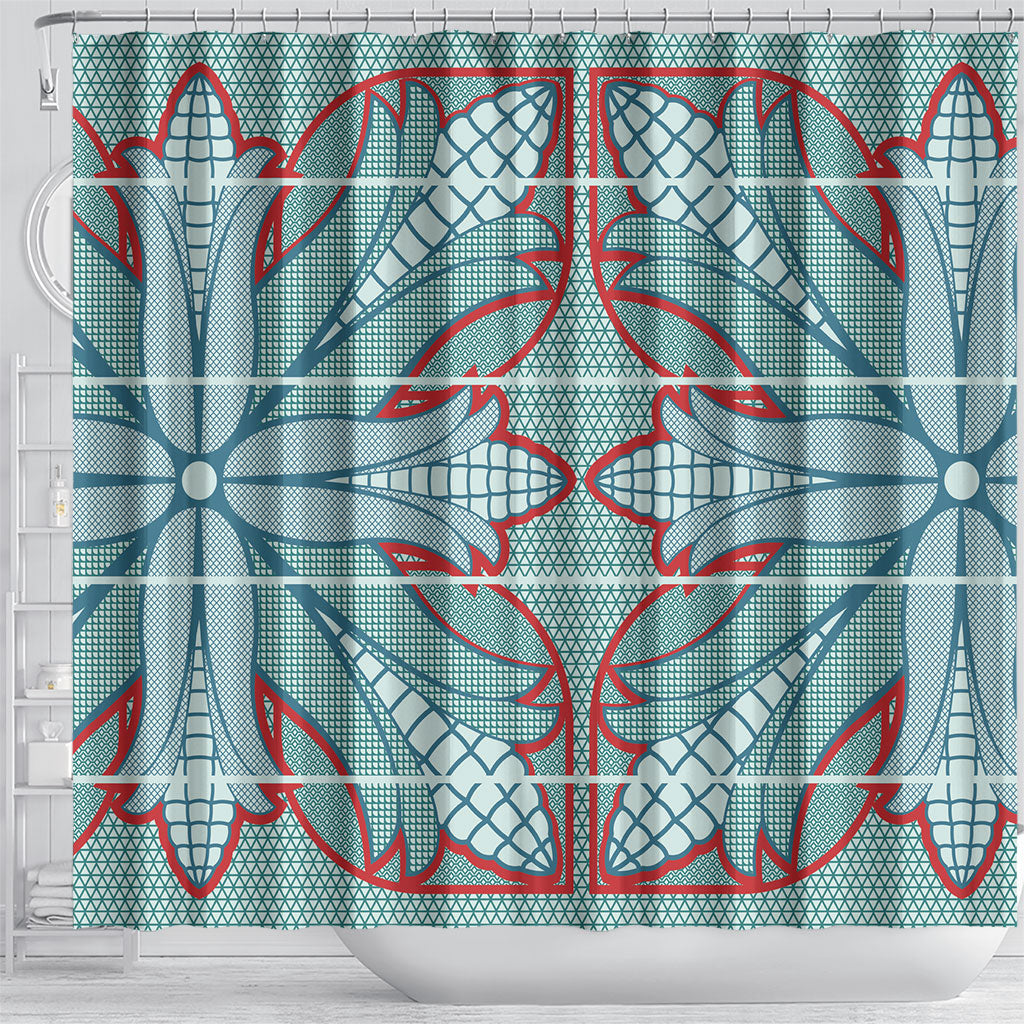 Turquoise Khotso Mojalefa Poone Shower Curtain Basotho Khotso Blanket Inspired
