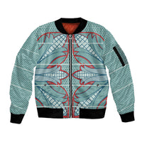 Turquoise Khotso Mojalefa Poone Sleeve Zip Bomber Jacket Basotho Khotso Blanket Inspired
