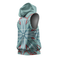 Turquoise Khotso Mojalefa Poone Sleeveless Hoodie Basotho Khotso Blanket Inspired
