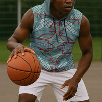 Turquoise Khotso Mojalefa Poone Sleeveless Hoodie Basotho Khotso Blanket Inspired