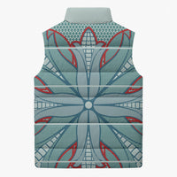 Turquoise Khotso Mojalefa Poone Sleeveless Puffer Jacket Basotho Khotso Blanket Inspired