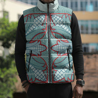 Turquoise Khotso Mojalefa Poone Sleeveless Puffer Jacket Basotho Khotso Blanket Inspired