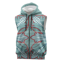 Turquoise Khotso Mojalefa Poone Sleeveless Zip Hoodie Basotho Khotso Blanket Inspired