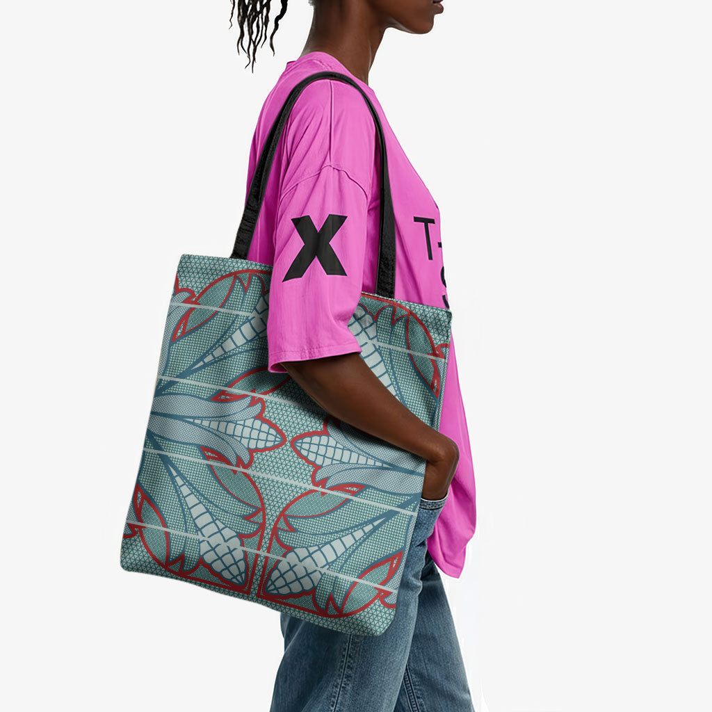 Turquoise Khotso Mojalefa Poone Tote Bag Basotho Khotso Blanket Inspired