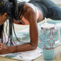 Turquoise Khotso Mojalefa Poone Tumbler With Handle Basotho Khotso Blanket Inspired