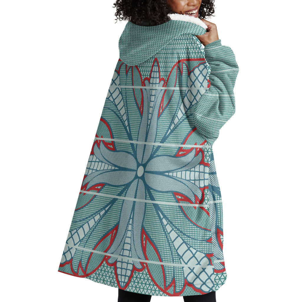 Turquoise Khotso Mojalefa Poone Wearable Blanket Hoodie Basotho Khotso Blanket Inspired