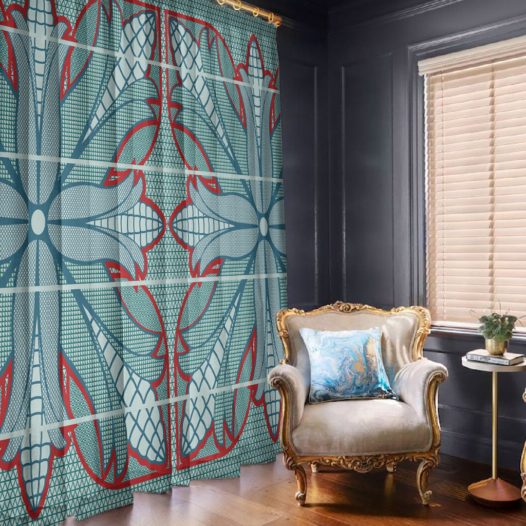 Turquoise Khotso Mojalefa Poone Window Curtain Basotho Khotso Blanket Inspired
