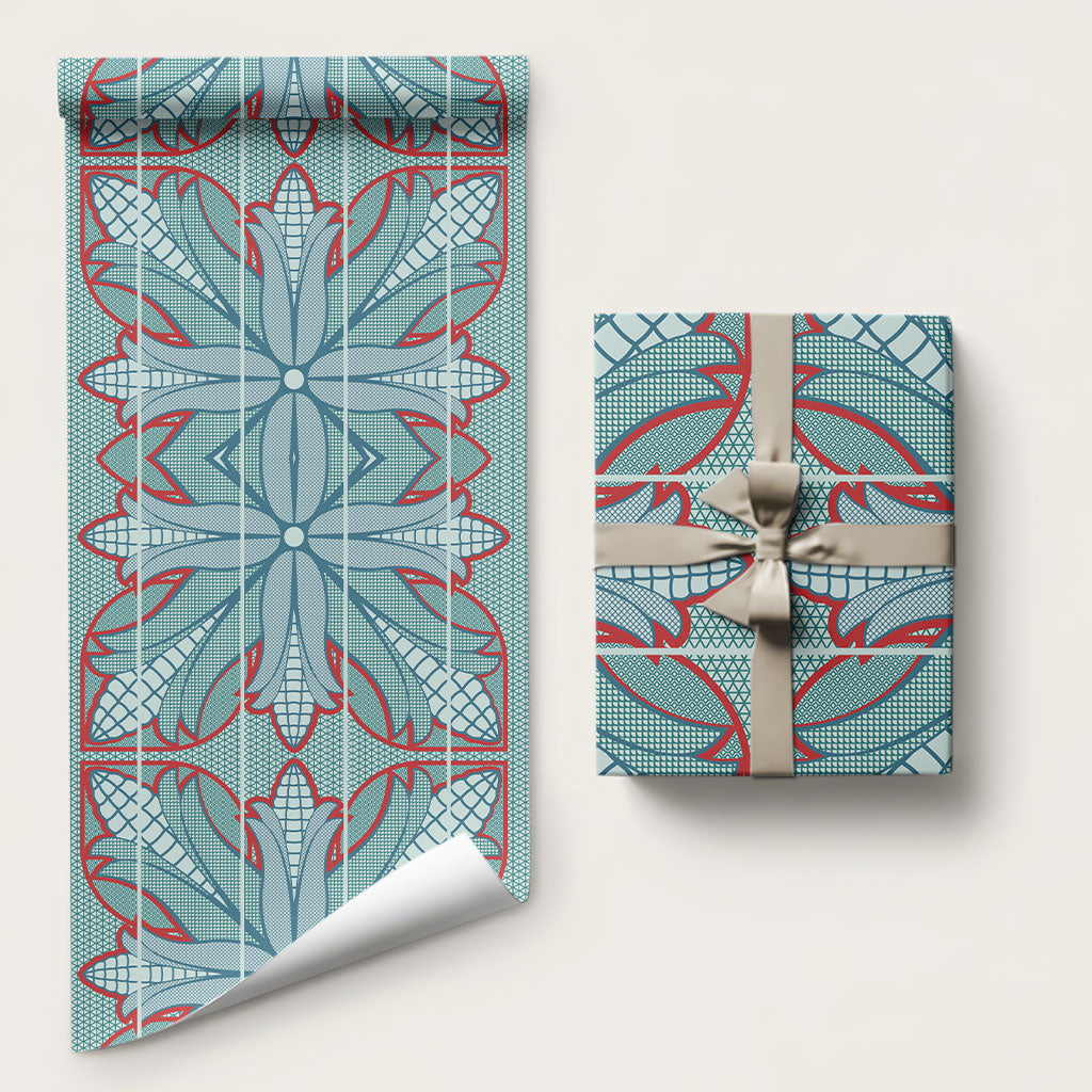 Turquoise Khotso Mojalefa Poone Wrapping Paper Basotho Khotso Blanket Inspired