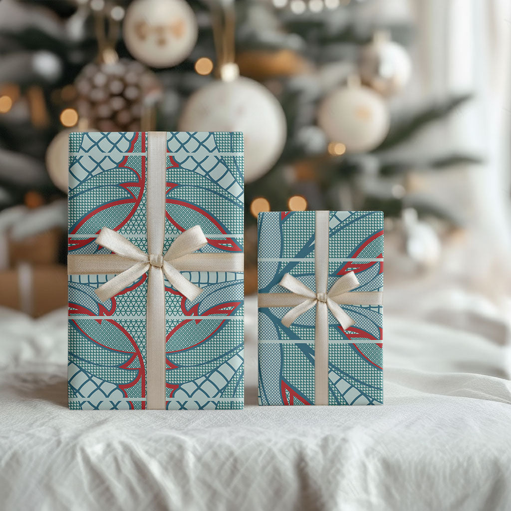 Turquoise Khotso Mojalefa Poone Wrapping Paper Basotho Khotso Blanket Inspired