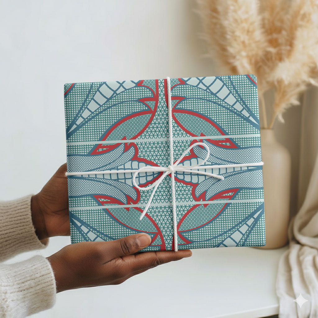 Turquoise Khotso Mojalefa Poone Wrapping Paper Basotho Khotso Blanket Inspired