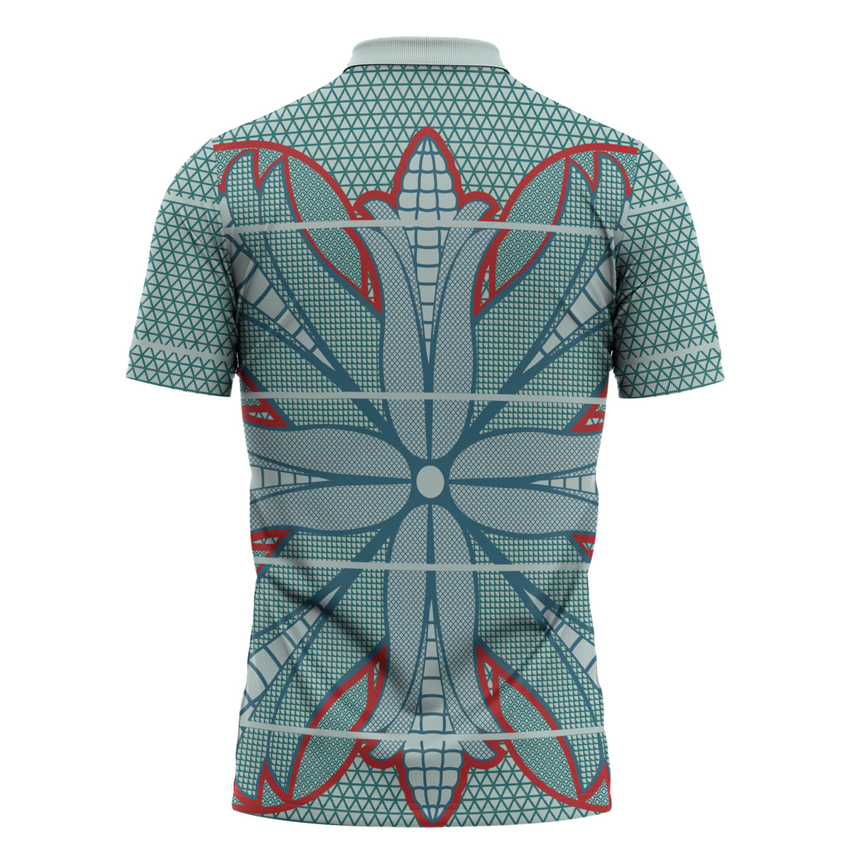 Turquoise Khotso Mojalefa Poone Zipper Polo Shirt Basotho Khotso Blanket Inspired