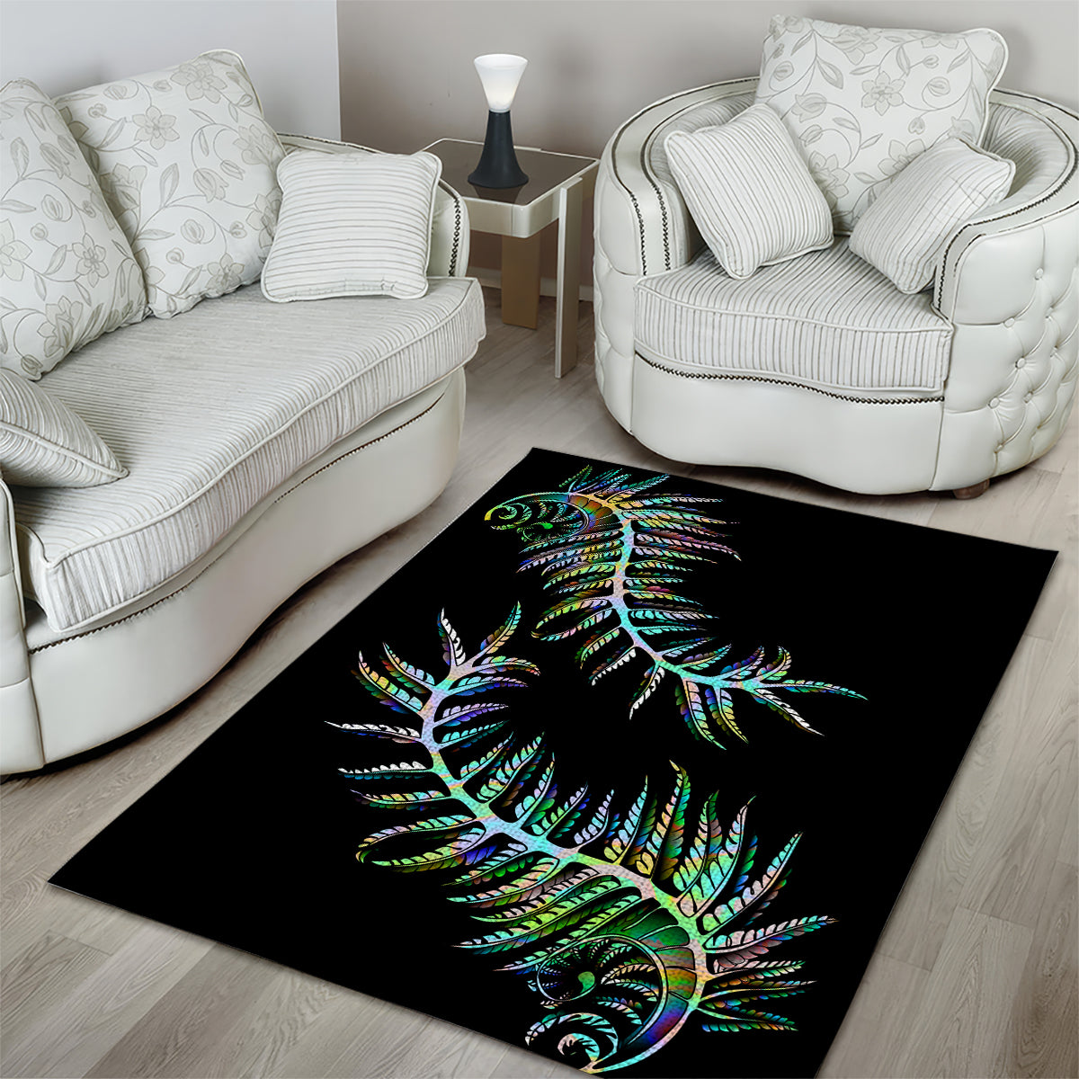 New Zealand Area Rug Aotearoa Silver Fern Mixed Papua Shell Green Vibe LT9 - Wonder Print Shop