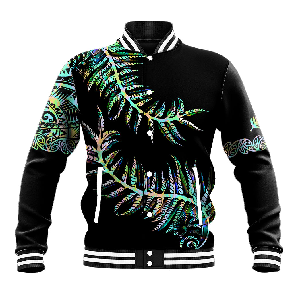 New Zealand Baseball Jacket Aotearoa Silver Fern Mixed Papua Shell Green Vibe LT9 - Wonder Print Shop