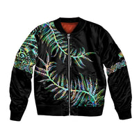 New Zealand Bomber Jacket Aotearoa Silver Fern Mixed Papua Shell Green Vibe LT9 - Wonder Print Shop