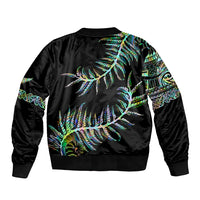New Zealand Bomber Jacket Aotearoa Silver Fern Mixed Papua Shell Green Vibe LT9 - Wonder Print Shop