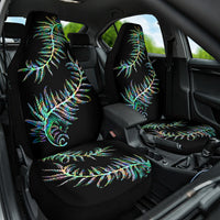 New Zealand Car Seat Cover Aotearoa Silver Fern Mixed Papua Shell Green Vibe LT9 - Wonder Print Shop