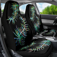 New Zealand Car Seat Cover Aotearoa Silver Fern Mixed Papua Shell Green Vibe LT9 - Wonder Print Shop