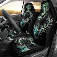 New Zealand Car Seat Cover Aotearoa Silver Fern Mixed Papua Shell Green Vibe LT9 - Wonder Print Shop