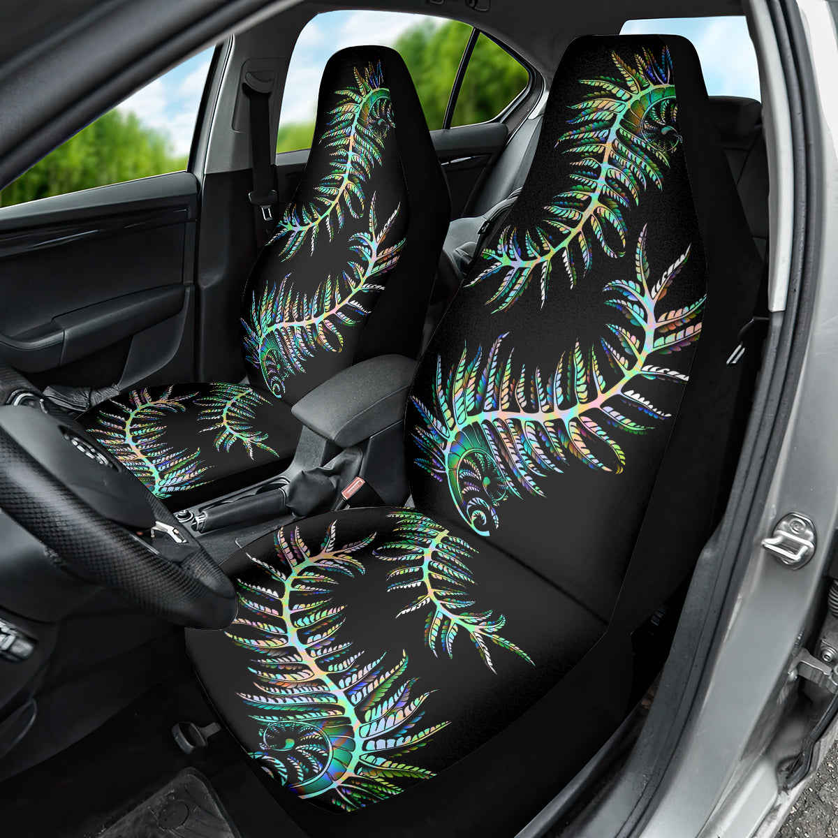 New Zealand Car Seat Cover Aotearoa Silver Fern Mixed Papua Shell Green Vibe LT9 - Wonder Print Shop